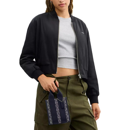 Coach Women's Smith Mini Tote Bag In Signature Jacquard Gold/Navy/Midnight Navy