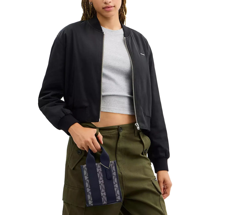 Coach Women's Smith Mini Tote Bag In Signature Jacquard Gold/Navy/Midnight Navy