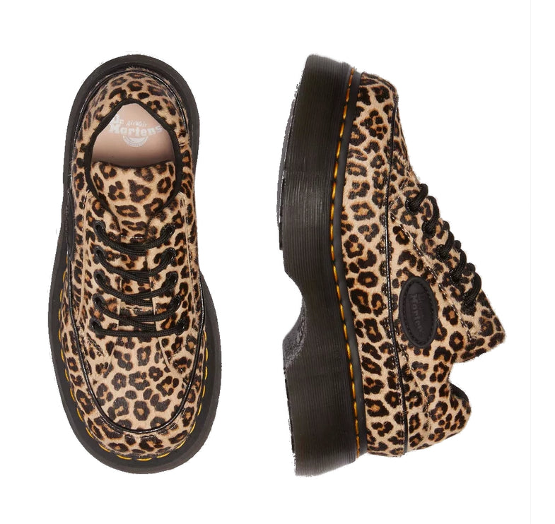 Dr. Martens Women's Buzz 5 Eye Leopard Shoes Light Tan