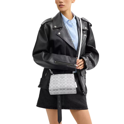Coach Women's Gia Crossbody Bag In Signature Canvas Silver