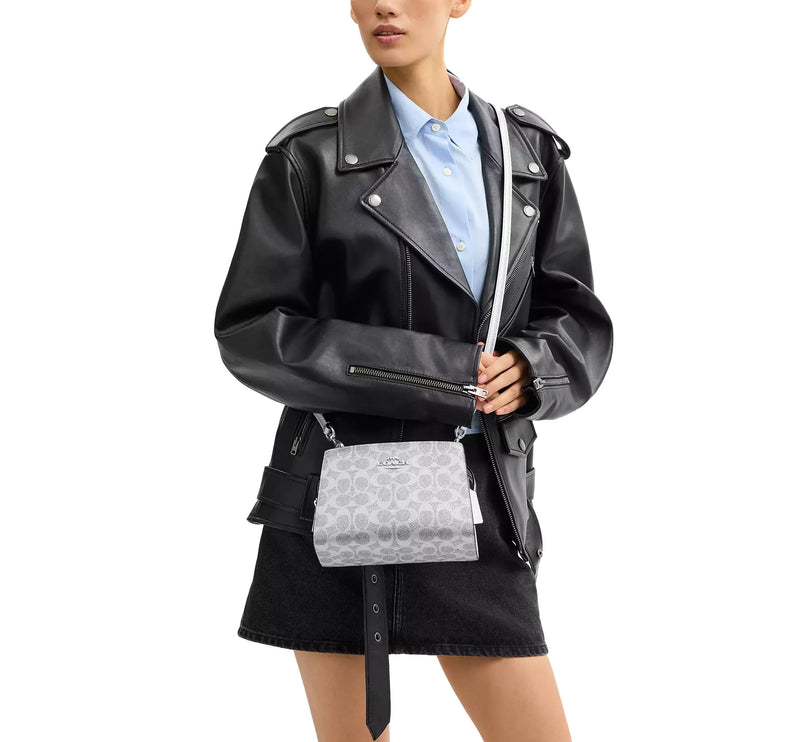 Coach Women's Gia Crossbody Bag In Signature Canvas Silver