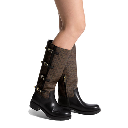 Michael Kors Women's Darrington Signature Logo and Leather Boot Brown/Black