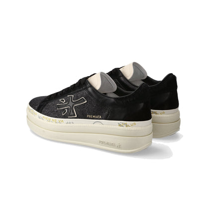 Premiata Women's Claudia Sneakers 7755 Glitter Black