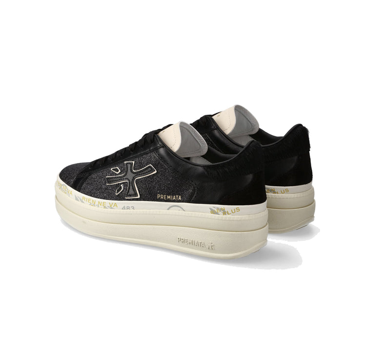 Premiata Women's Claudia Sneakers 7755 Glitter Black