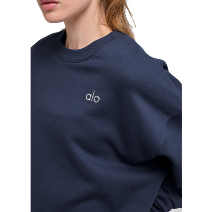 alo Women's Accolade Crew Neck Pullover Navy