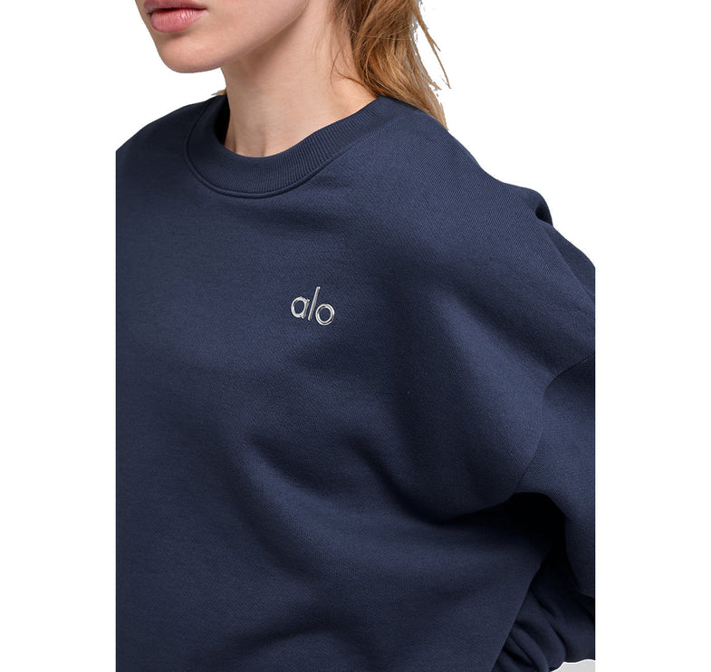 alo Women's Accolade Crew Neck Pullover Navy