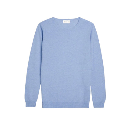 KUJTEN Women's Charly Round Neck Cashmere Sweater Sky Blue
