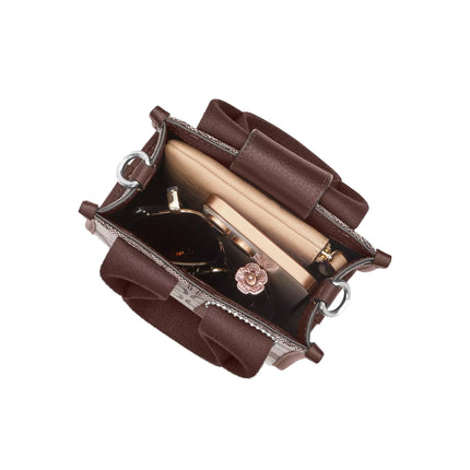 Coach Women's Smith Mini Tote Bag In Signature Jacquard Silver/Oak/Maple