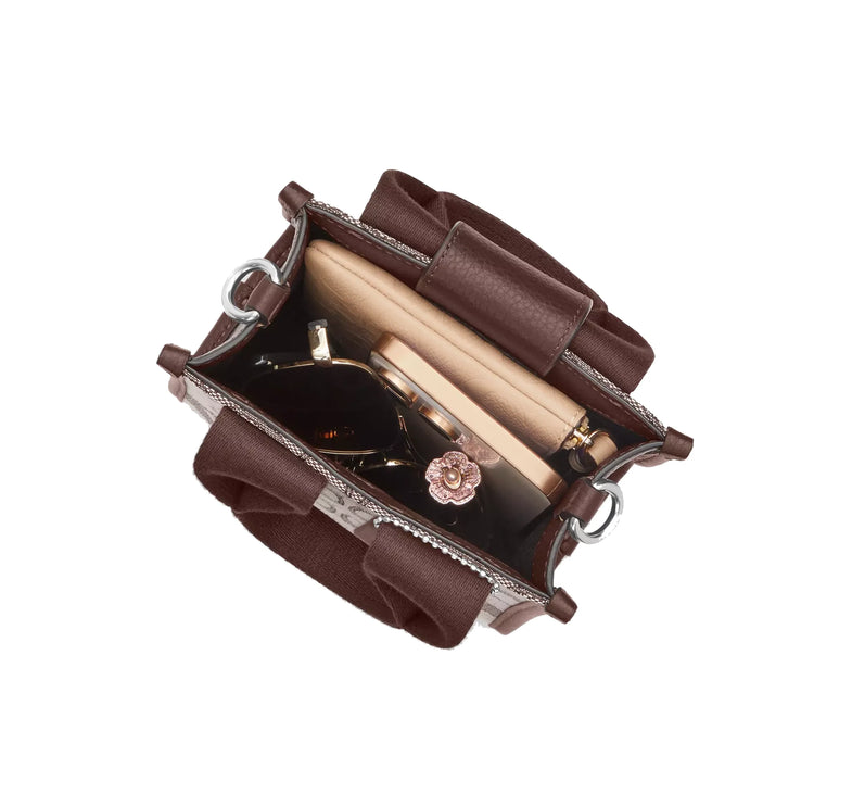 Coach Women's Smith Mini Tote Bag In Signature Jacquard Silver/Oak/Maple