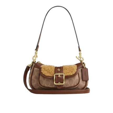 Coach Women's Ashton Mini Shoulder Bag In Signature Canvas Gold/Tan/Vintage Brown