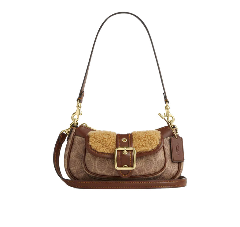 Coach Women's Ashton Mini Shoulder Bag In Signature Canvas Gold/Tan/Vintage Brown
