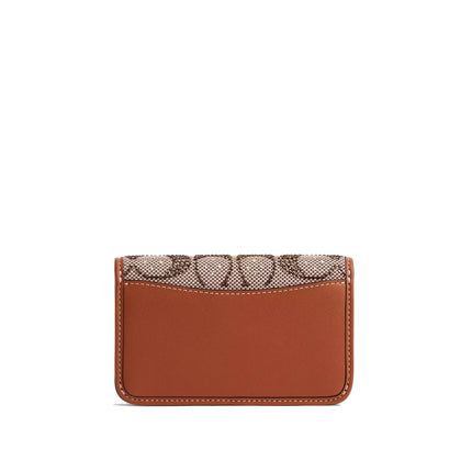 Coach Women's Essential Slim Card Case In Crystal Signature Jacquard Silver/Burnished Amber