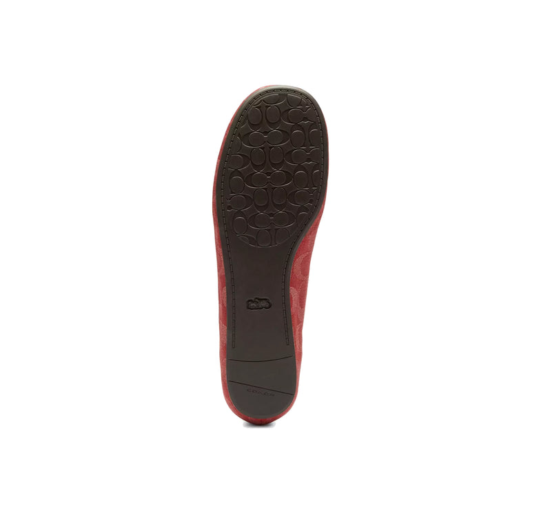 Coach Women's Phoebe Ballet Flat In Signature Denim True Red