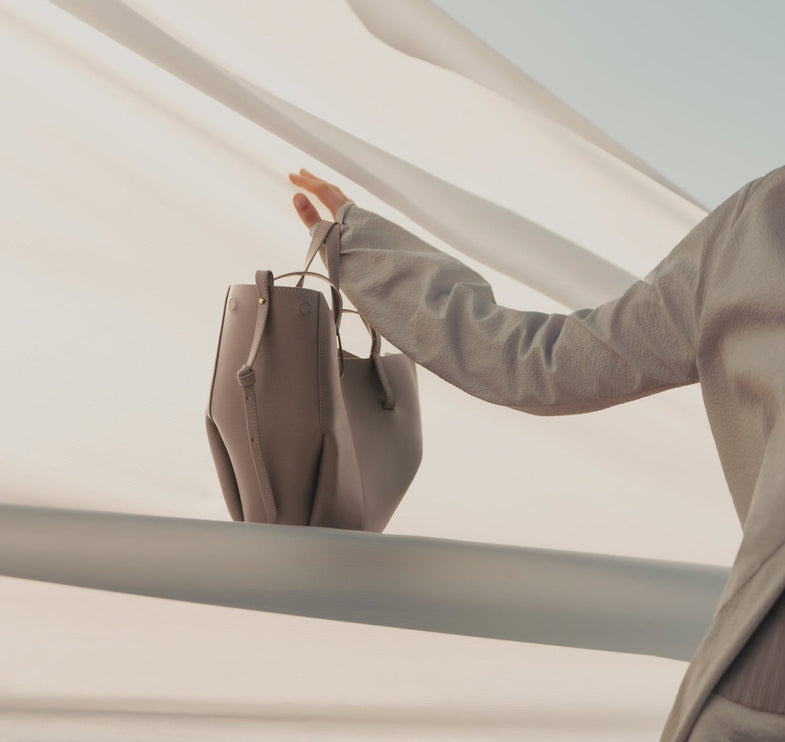 Polène Women's Cyme Mini Edition Textured Taupe