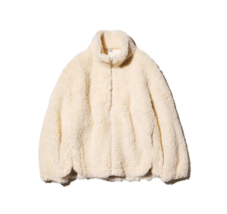 Uniqlo Women's Fleece Zip-Up Jacket 30 Natural