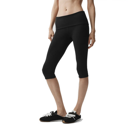alo Women's ALO Softsculpt Low-Rise Foldover Capri Black