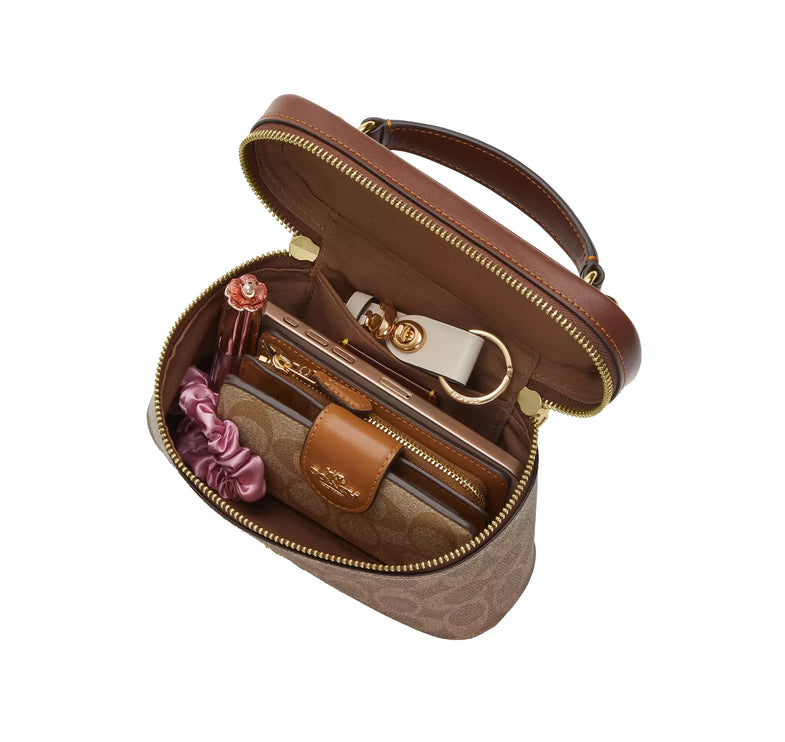 Coach Women's Rainer Crossbody Bag 18 In Signature Canvas Gold/Tan/Brown