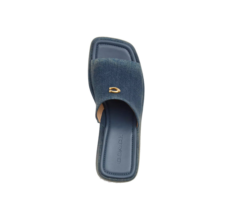 Coach Women's Marie Platform Sandal In Loved Denim Dark Indigo