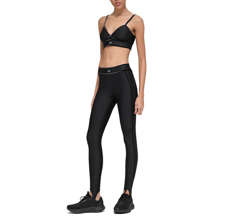 alo Women's Airlift High-Waist Love Language Stirrup Legging Black