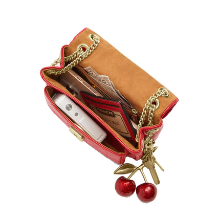 Coach Women's Elodie Crossbody Bag 18 With Quilting Gold/Candy Apple