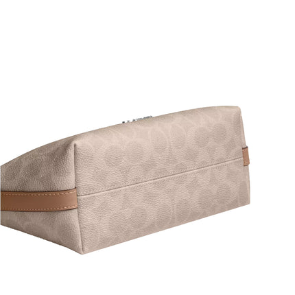 Coach Women's Caitlin Shoulder Bag In Signature Canvas Silver/Sand/Taupe