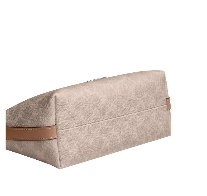 Coach Women's Caitlin Shoulder Bag In Signature Canvas Silver/Sand/Taupe
