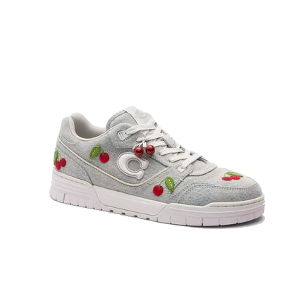 Coach Women's Soho Sneaker With Cherries Denim/Optic White