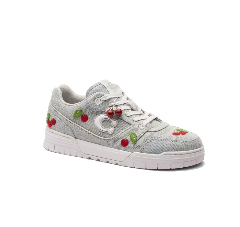 Coach Women's Soho Sneaker With Cherries Denim/Optic White