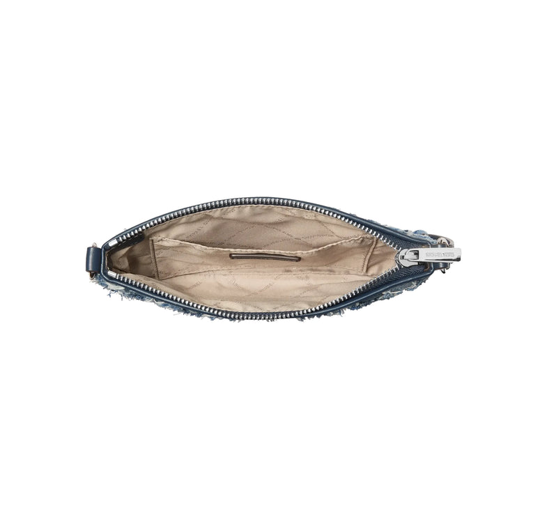 Michael Kors Women's Jet Set Travel Small Patchwork Denim Convertible Wristlet Washed Denim