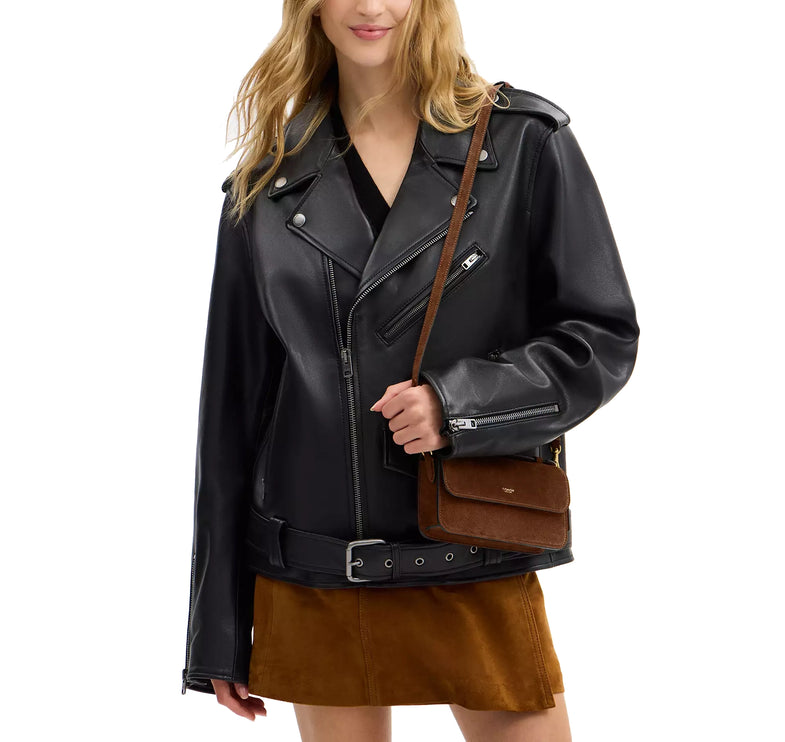 Coach Women's New York Elora Top Handle Crossbody Bag Brass/Warm Brown