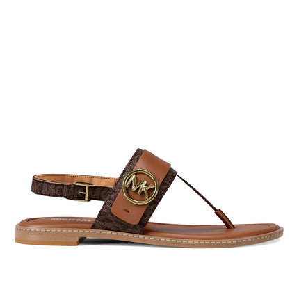 Michael Kors Women's Carmen Signature Logo Sandal Brown