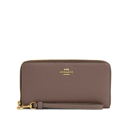 Coach Women's Long Zip Around Wallet Gold/Dark Stone