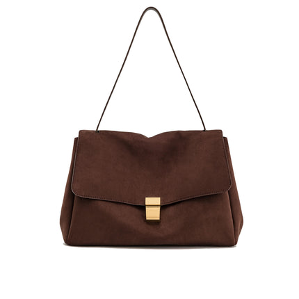 JW PEI Women's Hilary Faux Suede Shoulder Bag Dark Brown