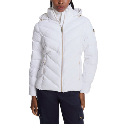 Michael Kors Women's Packable Quilted Puffer Jacket White