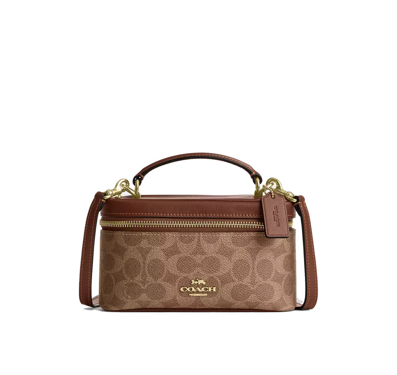 Coach Women's Rainer Crossbody Bag 18 In Signature Canvas Gold/Tan/Brown