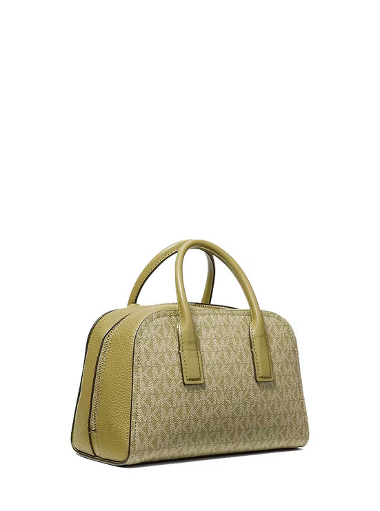 Michael Kors Women's Ashton Small Signature Logo Messenger Bag Oregano/Gold