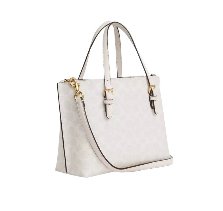 Coach Women's Mollie Tote Bag 25 In Signature Canvas Gold/White/Chalk