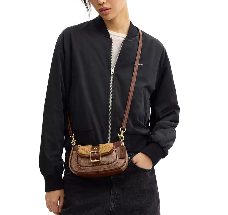 Coach Women's Ashton Mini Shoulder Bag In Signature Canvas Gold/Tan/Vintage Brown