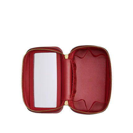 Coach Women's Cosmetic Case In Maxi Signature Canvas Gold/Walnut/True Red