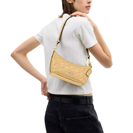 Coach Women's Caitlin Shoulder Bag With Quilting Gold/Soft Yellow