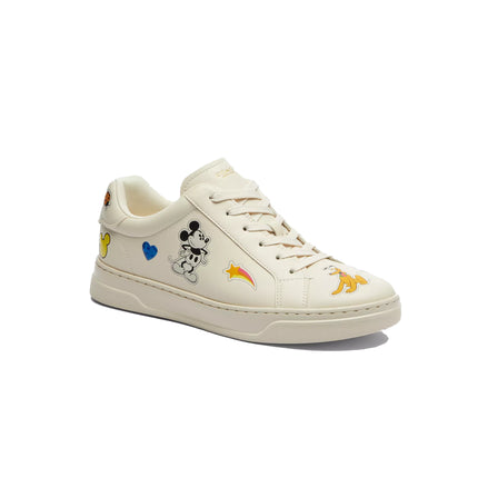 Coach Women's Disney X Coach High Line Sneaker With Sticker Print Chalk Multi