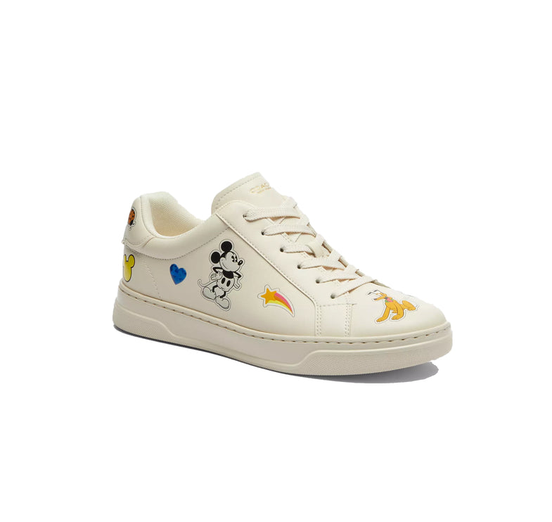 Coach Women's Disney X Coach High Line Sneaker With Sticker Print Chalk Multi