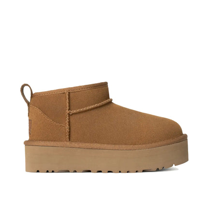UGG Classic Ultra Mini Platform çocuk botu, kahverengi (chestnut) süet