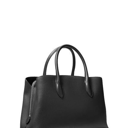 Michael Kors Women's Maya Medium Satchel Bag Black/Silver
