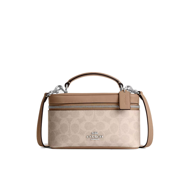 Coach Women's Rainer Crossbody Bag 18 In Signature Canvas Silver/Sand/Taupe