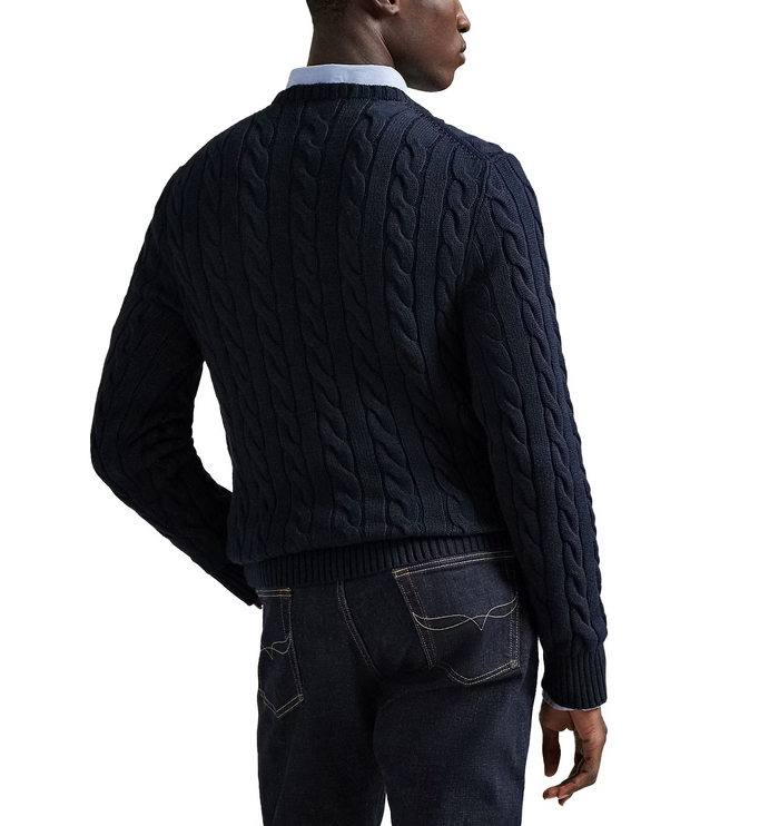 Polo Ralph Lauren Men's Cable-Knit Cotton Sweater Hunter Navy