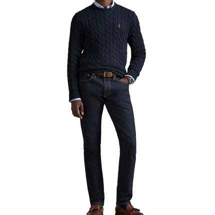 Polo Ralph Lauren Men's Cable-Knit Cotton Sweater Hunter Navy