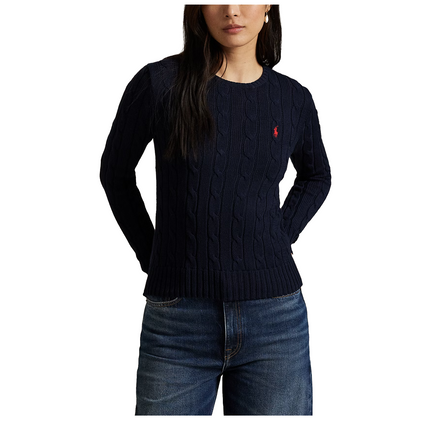 Polo Ralph Lauren Women's Cable-Knit Cotton Crewneck Sweater Hunter Navy