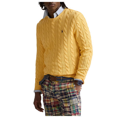 Polo Ralph Lauren Men's Cable-Knit Cotton Sweater Fall Yellow