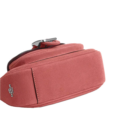 Coach Women's Ashton Mini Shoulder Bag Suede/Silver/Pink